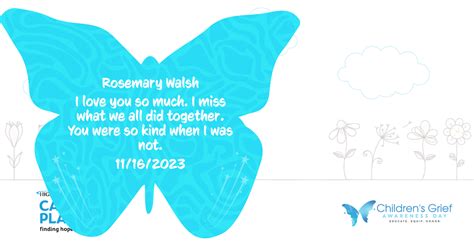 Butterfly Dedicated To Rosemary Walsh Illuminating HOPE