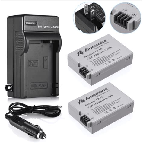 2 Pack Lp E8 Battery Pack Charger Combo For Canons Rebel T5i T4i T3i