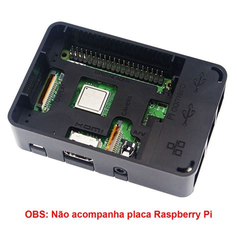 Case Preto Para Raspberry Pi 3 Pi 2 Modelo B B Casa Da Robotica N Acessórios Casa Da