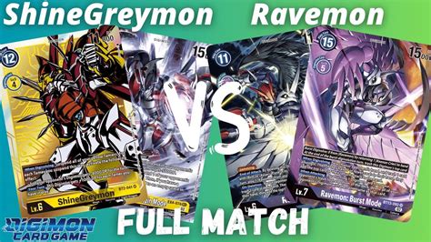 Shinegreymon Vs Ravemon Burst Mode Digimon Card Game Bt Versus