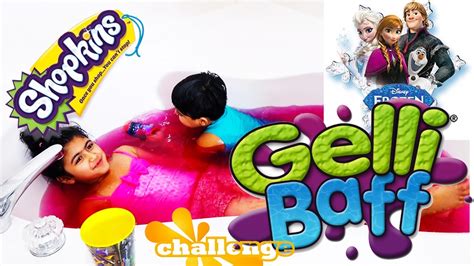 Gelli Baff Bath Challenge Shopkins Frozen And Trolls Toys Youtube