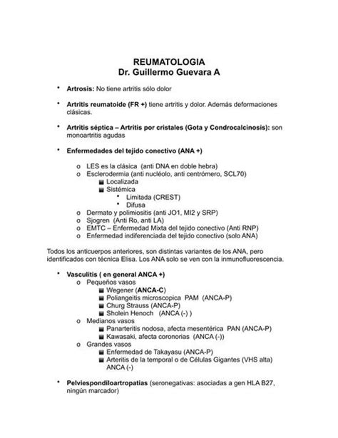 Apunte Reumatología MEDICSTORE uDocz