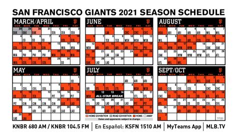 Pocket Schedules | San Francisco Giants