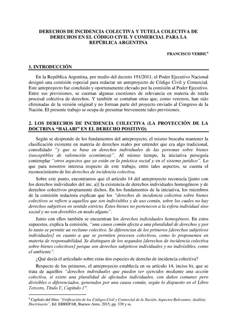 Derechos De Incidencia Colectiva Derechos De Incidencia Colectiva Y