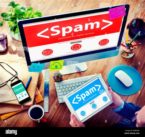 spam virus computer monitor internet security concept Stock Photo - Alamy