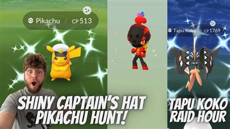 Shiny Captains Hat Pikachu Hunt In Pokemon Go Charcadet DEBUT And