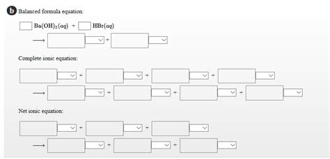 Solved B Balanced Formula Equation Hbraq Baoh2 Aq