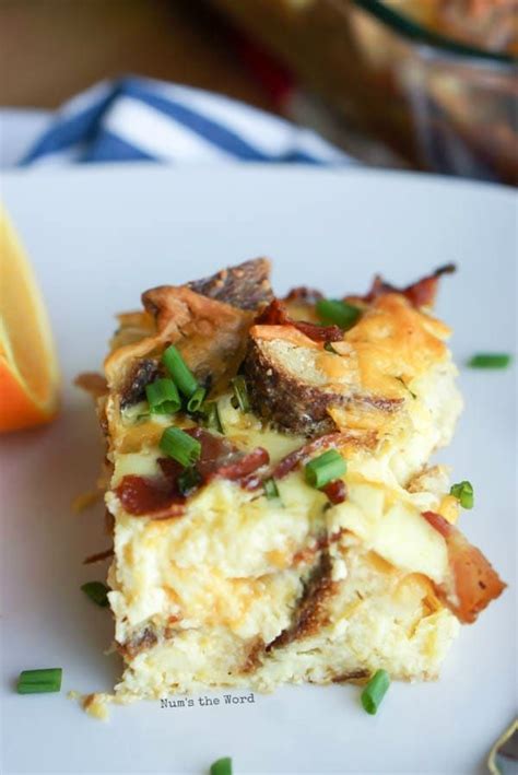 Bacon Egg And Cheese Strata Num S The Word Cheese Strata Strata Recipes Breakfast Brunch