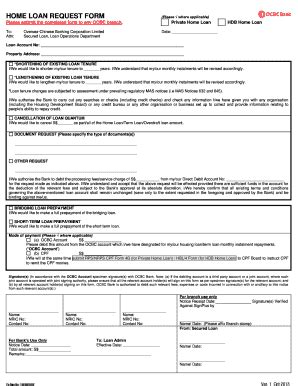 Fillable Online Home Loan Request Form OCBC Bank Fax Email Print