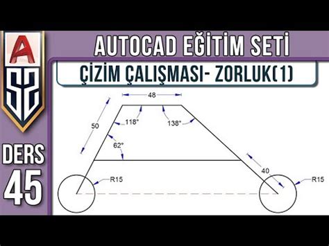 Autocad Dersleri Rnek Izim Al Mas Zorluk Derecesi Lengthen