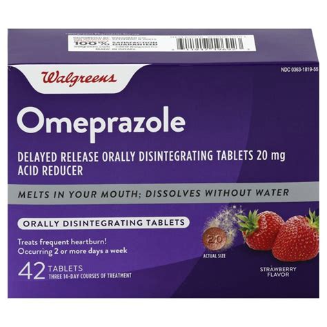 Walgreens Omeprazole Orally Disintegrating Tablets Strawberry 1source