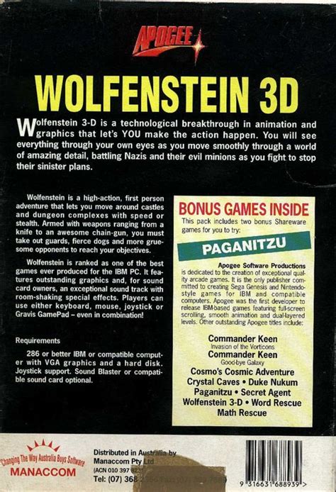 Wolfenstein 3d 1992 Box Cover Art Mobygames