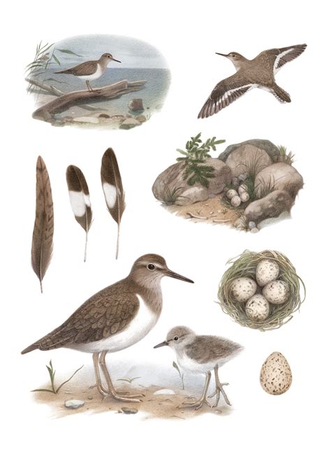 Common Sandpiper Bird Drawing Behance