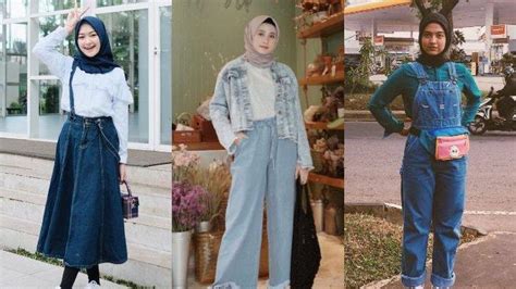 Style Hijab 90 An Bisa Jadi Favorit Lagi Tahun 2021 Denim Overalls