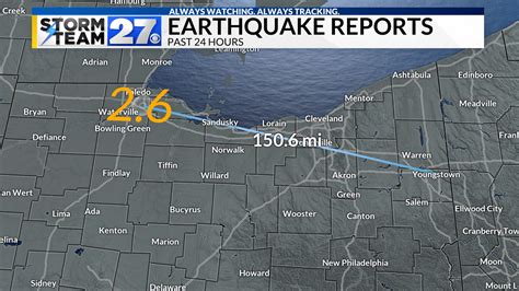 2.6 magnitude earthquake reported in the Toledo, Ohio area Friday ...