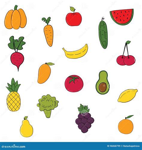 Conjunto De Frutas Y Verdura Ilustraci N Del Vector Ilustraci N De