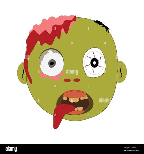 Zombie Face Expressions Illustration Cartoon Zombie Faces With