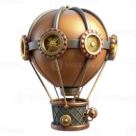 Striking Joyful Organic Steampunk Hot Air Balloon Model With Intricate
