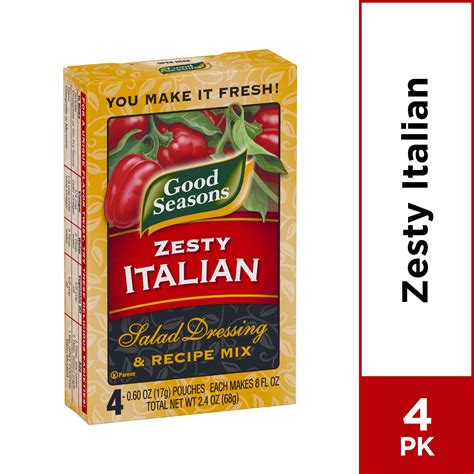 Good Seasons Zesty Italian Salad Dressing And Recipe Mix 4 0 6 Oz Packets