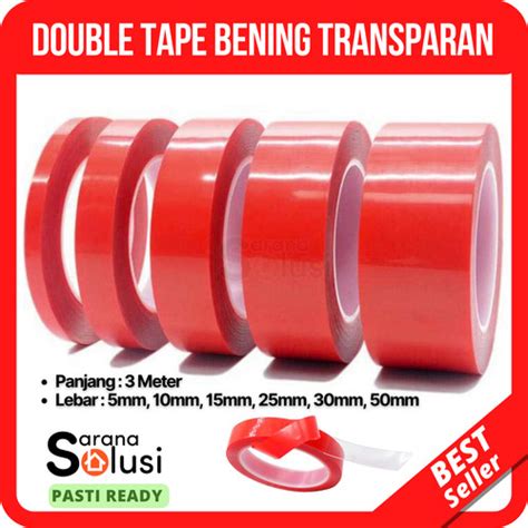 Jual DOUBLE TAPE BENING TRANSPARAN AKRILIK DOBEL TIP TIPE DABEL TIP