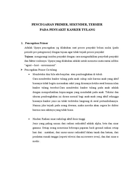 Pencegahan Primer Sekunder Tersier Pada Pdf