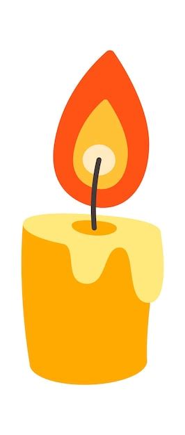 Ilustración plana de dibujos animados de velas encendidas Vector Premium