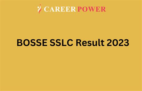 BOSSE Sikkim 10th Result 2023, Sikkim Board SSLC Result