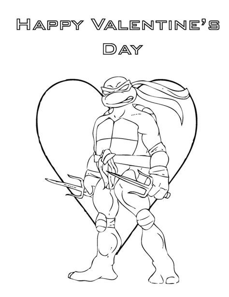 Teenage Mutant Ninja Turtles Valentines Day Coloring Page Valentines