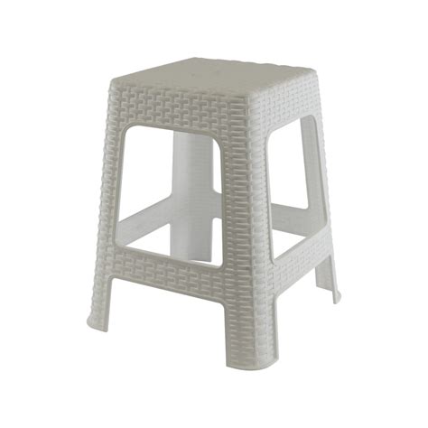 Banco Plastico Tipo Rattan Color Blanco Bancos Plasticos