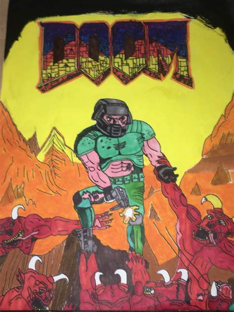 Doom 1993 cover art drawing?/painting? | DOOM Amino