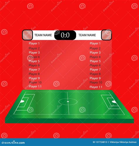 Lacrosse Football Soccer Scoreboard Chart Stock Illustration