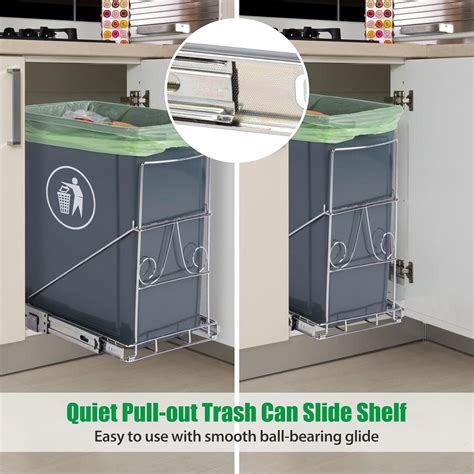 Buy White Tiger Pull Out Trash Can Under Cabinet Slide Out Shelf Under