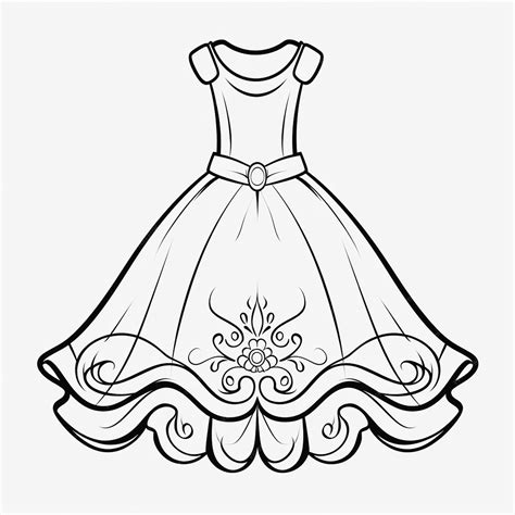 Premium Photo | Formal dress drawings cute angel cute coloring book ...