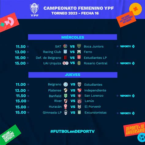 DEPORTV on Twitter 𝘼𝘾𝙏𝙐𝘼𝙇𝙄𝙕𝘼𝘾𝙄𝙊𝙉 Así se jugará la Fecha 16 del