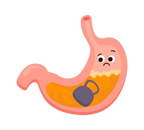 Premium Vector Increased Acidity And Heaviness In Cartoon Stomach