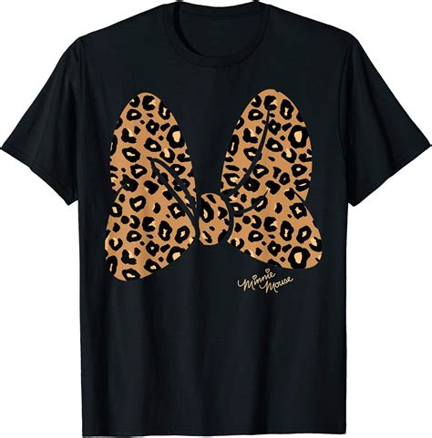 Disney Minnie Mouse Leopard Print Bow T Shirt Clothing