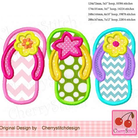 Flip Flop Applique Etsy