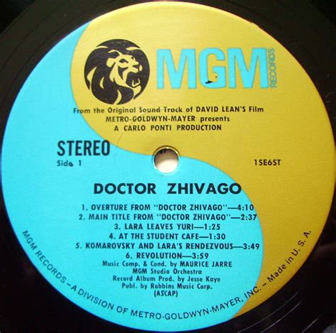 Maurice Jarre Doctor Zhivago Original Soundtrack Album Lp Plak