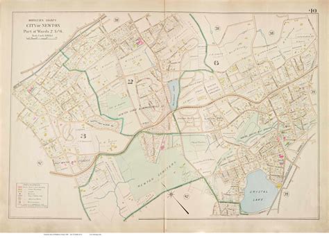 Plate 40 Newton Parts Of Wards 2 3 And 6 1900 Old Street Map Reprint Middlesex Co