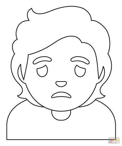 Dibujo De Emoji De Persona Con El Ce O Fruncido Para Colorear Dibujos