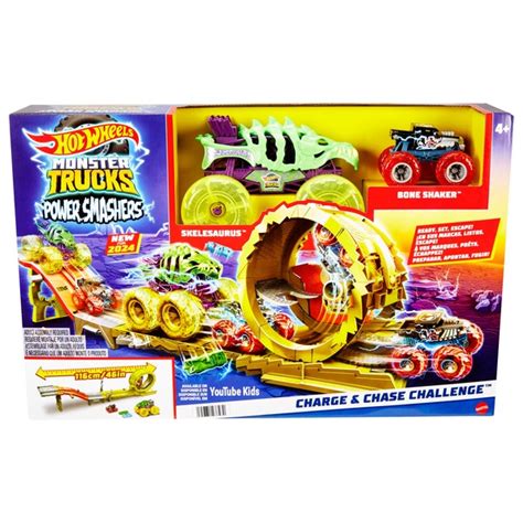 Hot Wheels Monster Trucks Power Smashers Charge And Chase Challenge Set