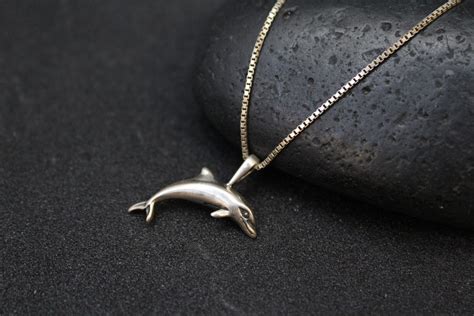 Sterling Silver Dolphin Necklace Dolphin Jewelry Sterling Silver