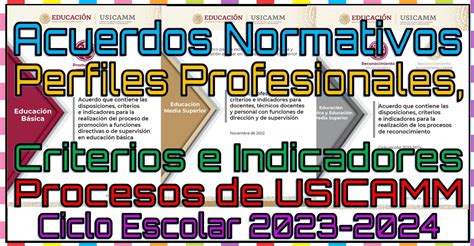 Acuerdos Normativos Y Perfiles Profesionales Criterios E Indicadores