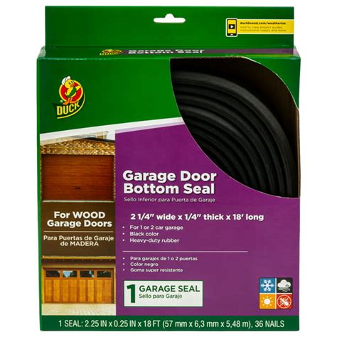 Duck Brand Wood Garage Door Bottom Seal Black 2 In X 25 In X 18 Ft