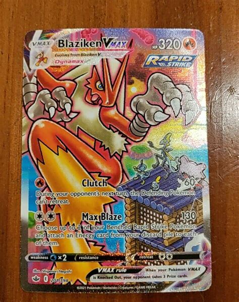 Blaziken Vmax Alternate Alt Art Secret Rare Chilling Reign