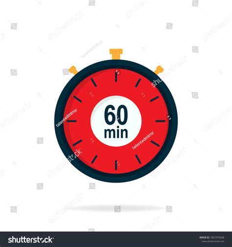 60 Minutes Timer Stopwatch Symbol Flat Stock Vector (Royalty Free ...