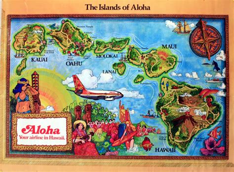 Original Travel Poster Aloha Airlines Hawaii Jun 14 2014 Antikbar