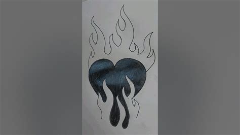 How To Draw A Heart On Fire ️ 🔥 Youtube