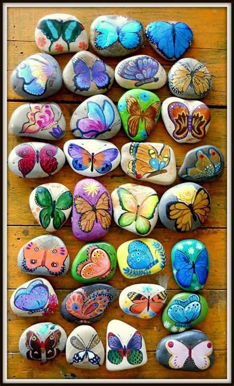 Butterflies Stone Art Painting Rock Painting Art Pebble Painting