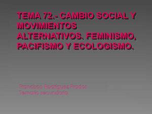 Calam O Tema Cambio Social Y Movimientos Alternativos Feminismo